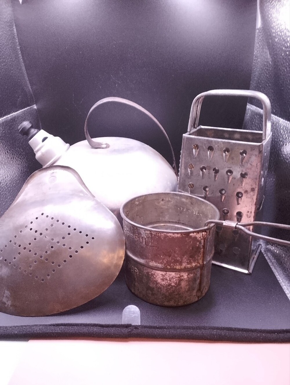 Grouping Of Metal Primitive Farmhouse Decor Items All 4 Pieces